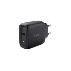 CARGADOR PARED/VIAJE USB-C 45W MAXO NEGRO TRUST