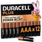 Pack de 12 Pilas AAA Duracell Plus Power Boost 1.5V