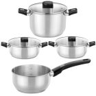 Pack Batería de Cocina Monix Elite - Acero Inoxidable - Cazo Ø14cm - Ollas Ø24cm - Cacerolas Ø20cm a Ø24cm
