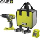 Taladro-Atornillador Sin Cable Ryobi ONE+ R18DD2-220S / 18V 2,0 Ah Baterías / Cargador 1,5 A