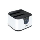 Base de Conexión Tooq TQDS-802DW SATA USB 3.1 Docking Station 2,5"/3,5" Clonación OTB Negra-Blanca