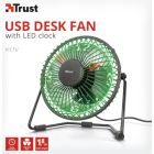 Trust Ventilador USB de Escritorio con Reloj LED - Trust Victu