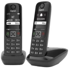 Gigaset AS690 Duo Teléfono Fijo Negro - Tecnología DECT/analógica