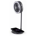 Ventilador Lámpara y Cargador Inalámbrico Gembird TA-WPC10-LEDFAN-01 Negro