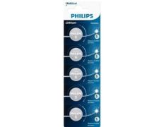 Pilas de Botón Philips CR2032P5/01B Lithium, Pack de 5 unidades