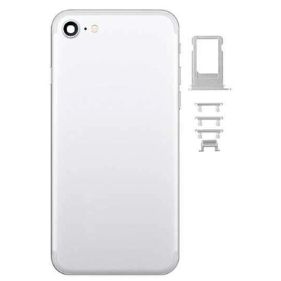 Carcasa Trasera iPhone 7 Plata + Botones Laterales + Bandeja SIM